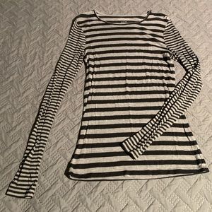 Grey and Black Striped Sonoma Long Sleeve Shirt